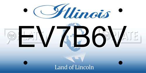 EV7B6V Illinois License Plate
