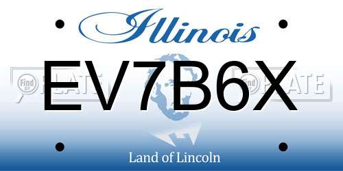 EV7B6X Illinois License Plate