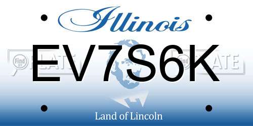 EV7S6K Illinois License Plate