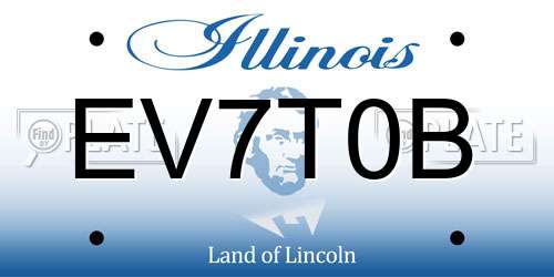 EV7T0B Illinois License Plate