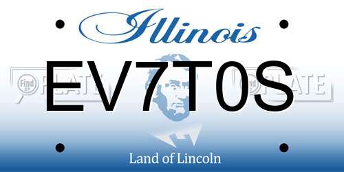EV7T0S Illinois License Plate