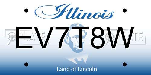 EV7T8W Illinois License Plate