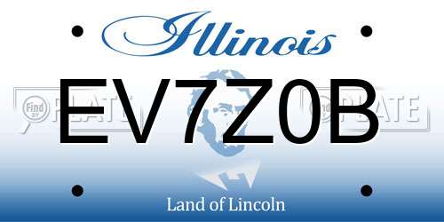 EV7Z0B Illinois License Plate