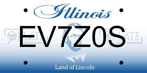 EV7Z0S Illinois License Plate