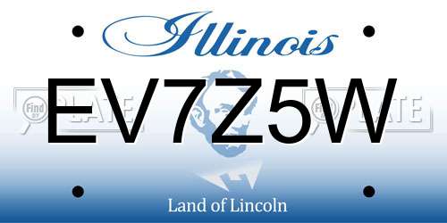 EV7Z5W Illinois License Plate