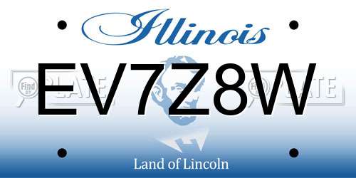 EV7Z8W Illinois License Plate
