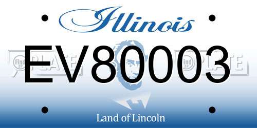 EV80003 Illinois License Plate