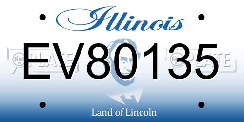 EV80135 Illinois License Plate