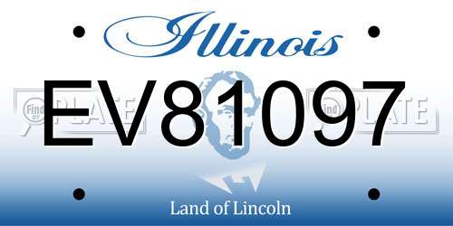 EV81097 Illinois License Plate