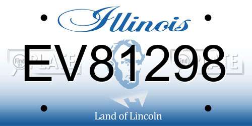 EV81298 Illinois License Plate