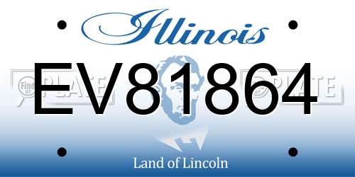 EV81864 Illinois License Plate