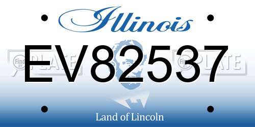 EV82537 Illinois License Plate