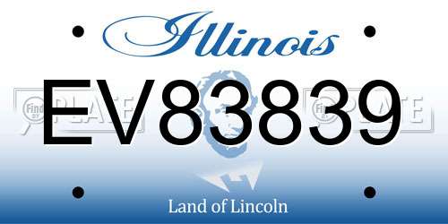EV83839 Illinois License Plate