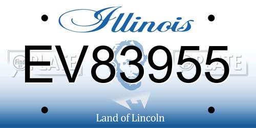 EV83955 Illinois License Plate