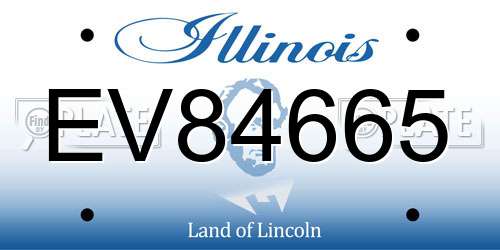 EV84665 Illinois License Plate