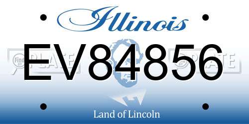EV84856 Illinois License Plate