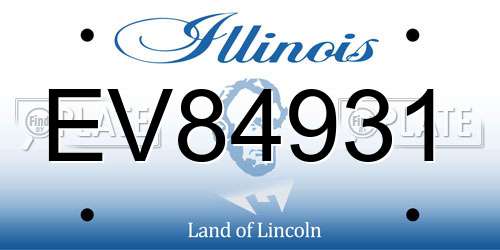 EV84931 Illinois License Plate