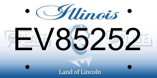 EV85252 Illinois License Plate
