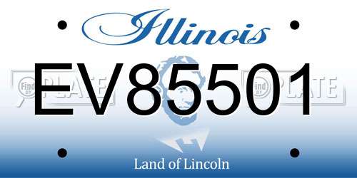 EV85501 Illinois License Plate