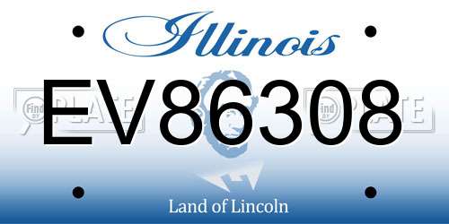 EV86308 Illinois License Plate