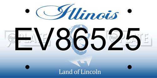 EV86525 Illinois License Plate