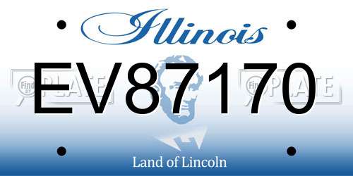 EV87170 Illinois License Plate