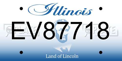EV87718 Illinois License Plate