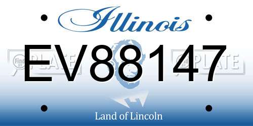 EV88147 Illinois License Plate
