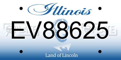 EV88625 Illinois License Plate