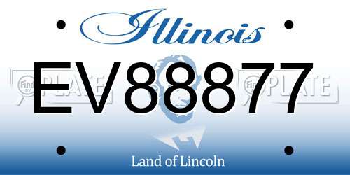 EV88877 Illinois License Plate