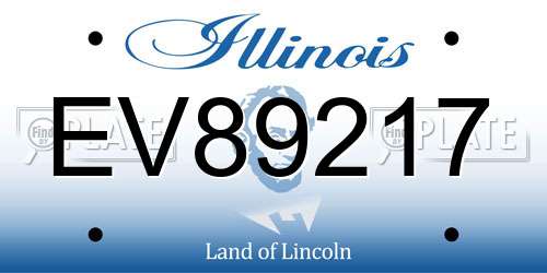 EV89217 Illinois License Plate