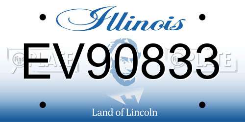 EV90833 Illinois License Plate