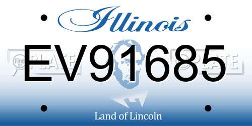EV91685 Illinois License Plate