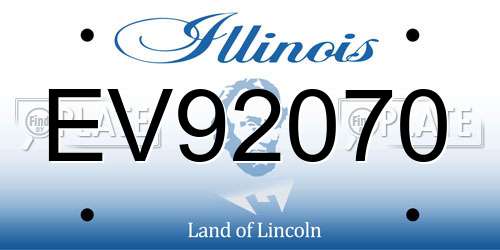 EV92070 Illinois License Plate