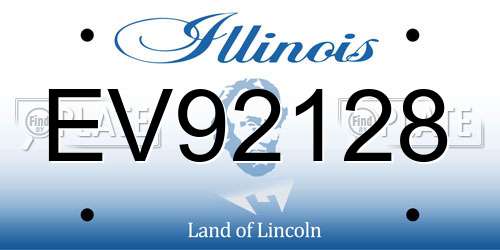 EV92128 Illinois License Plate