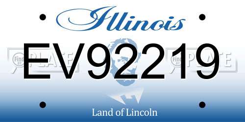 EV92219 Illinois License Plate