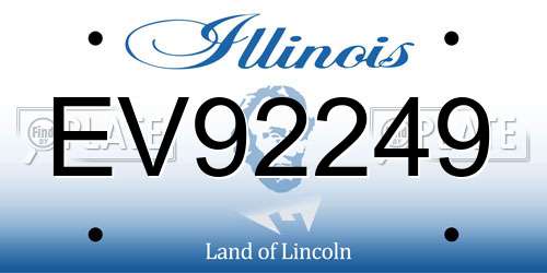 EV92249 Illinois License Plate