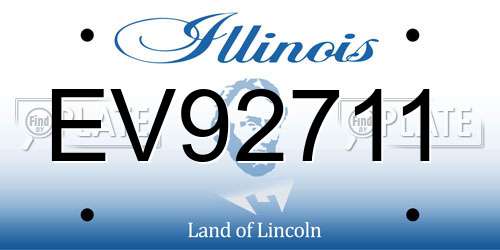EV92711 Illinois License Plate