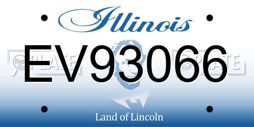 EV93066 Illinois License Plate
