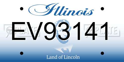 EV93141 Illinois License Plate
