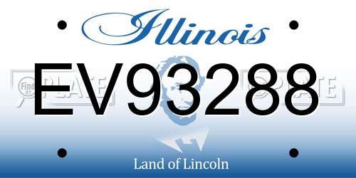 EV93288 Illinois License Plate