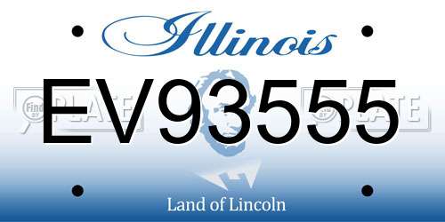 EV93555 Illinois License Plate