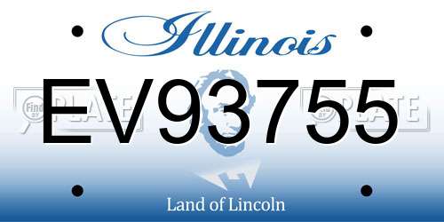 EV93755 Illinois License Plate