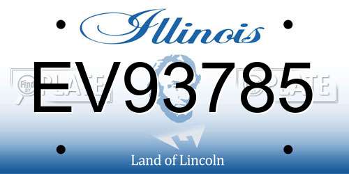 EV93785 Illinois License Plate