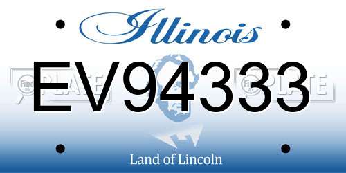 EV94333 Illinois License Plate