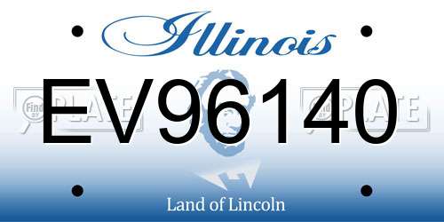EV96140 Illinois License Plate