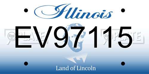 EV97115 Illinois License Plate
