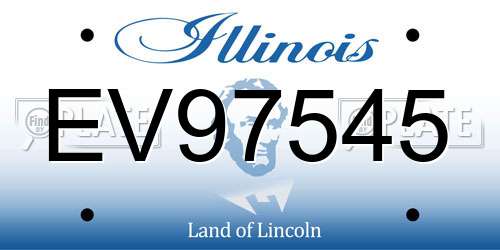 EV97545 Illinois License Plate