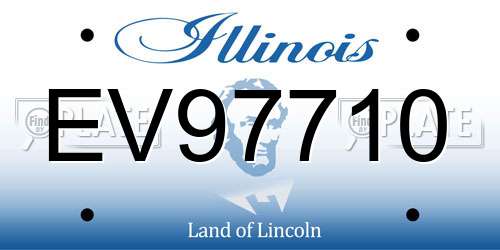 EV97710 Illinois License Plate