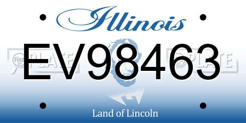 EV98463 Illinois License Plate
